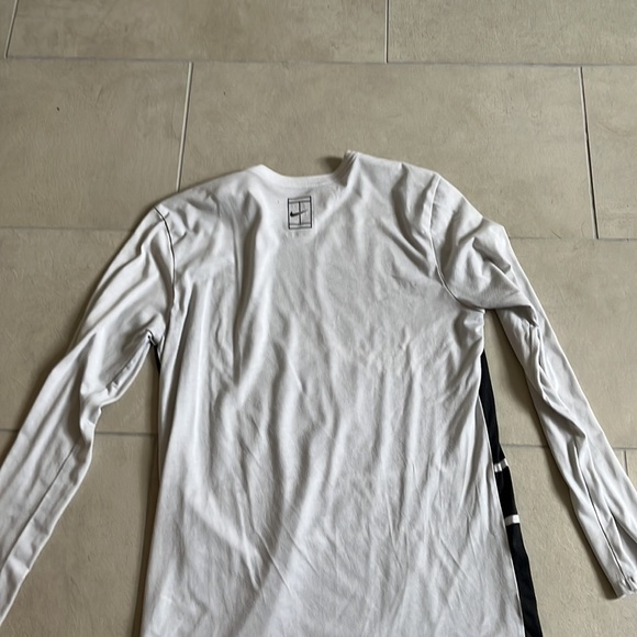 Nike Court Long Sleeve Tee White/Grey - Picture 2 of 2